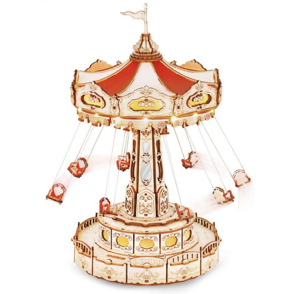 Decorative carousel model on a white background