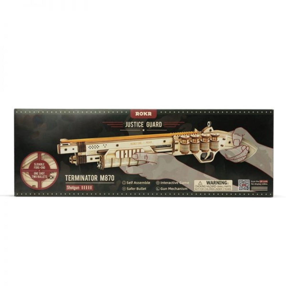 Toy gun packaging with 'Rokr' branding on a white background