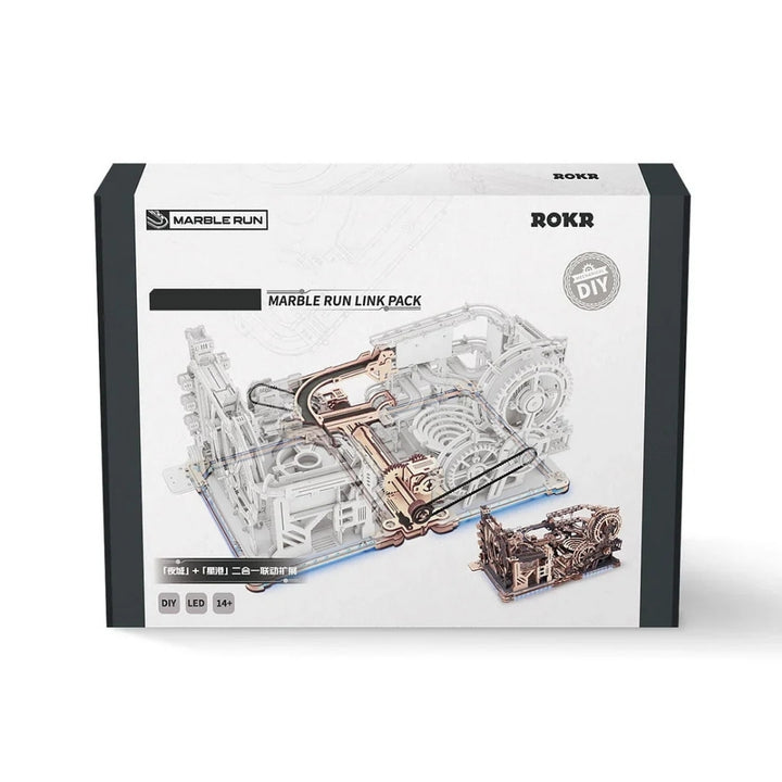 ROKR marble run link pack packaging on a white background